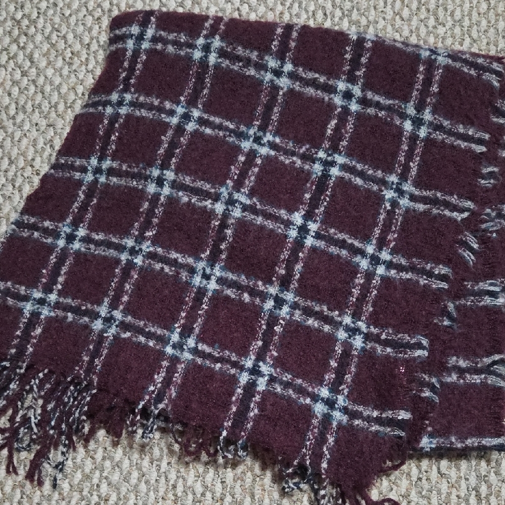 Prince & Fox Burgundy Plaid Scarf